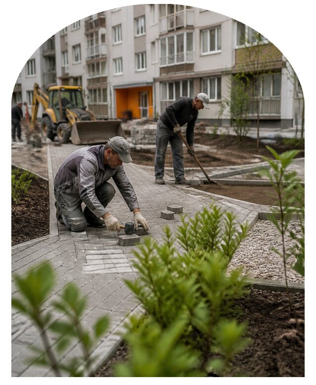 Благоустройство двора многоквартирного дома в Острогожске